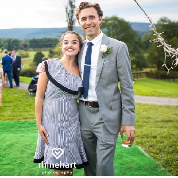 Lucy Paris Dakota One Shoulder Stripe Dress - Picture 7 of 7